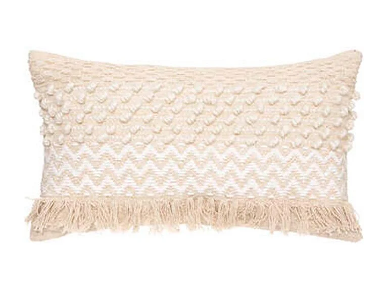 Almofada algodão bege 30x50x15cm