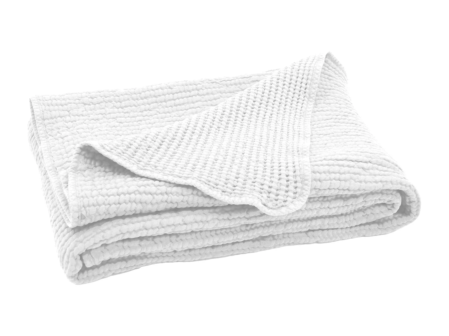 Dessus de lit réversible 230x250 cm JAIPUR en coton blanc