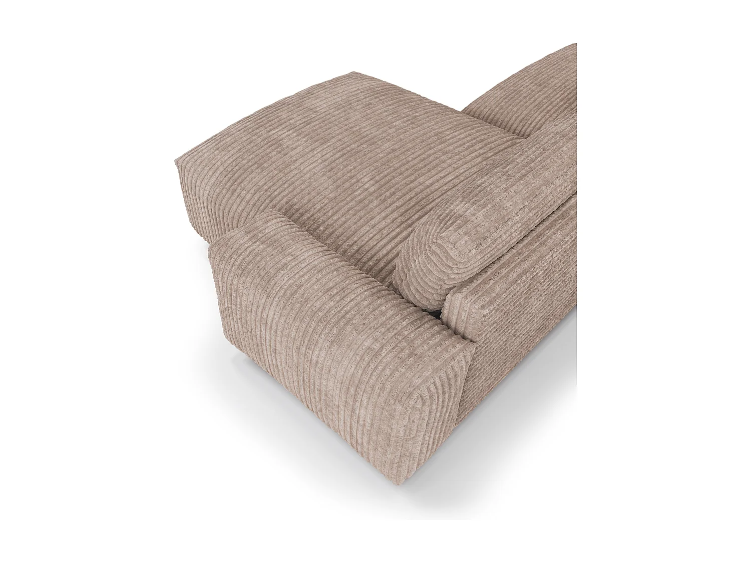 Canapé angle droit 4 places BLISS en velours côtelé xxl taupe