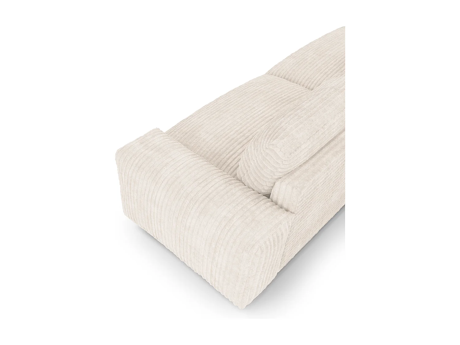 Canapé 3 places velours côtelé XXL crème 220cm BLISS