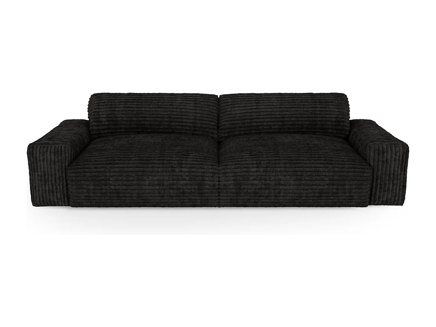 Canapé 4 places velours côtelé XXL noir 240cm BLISS