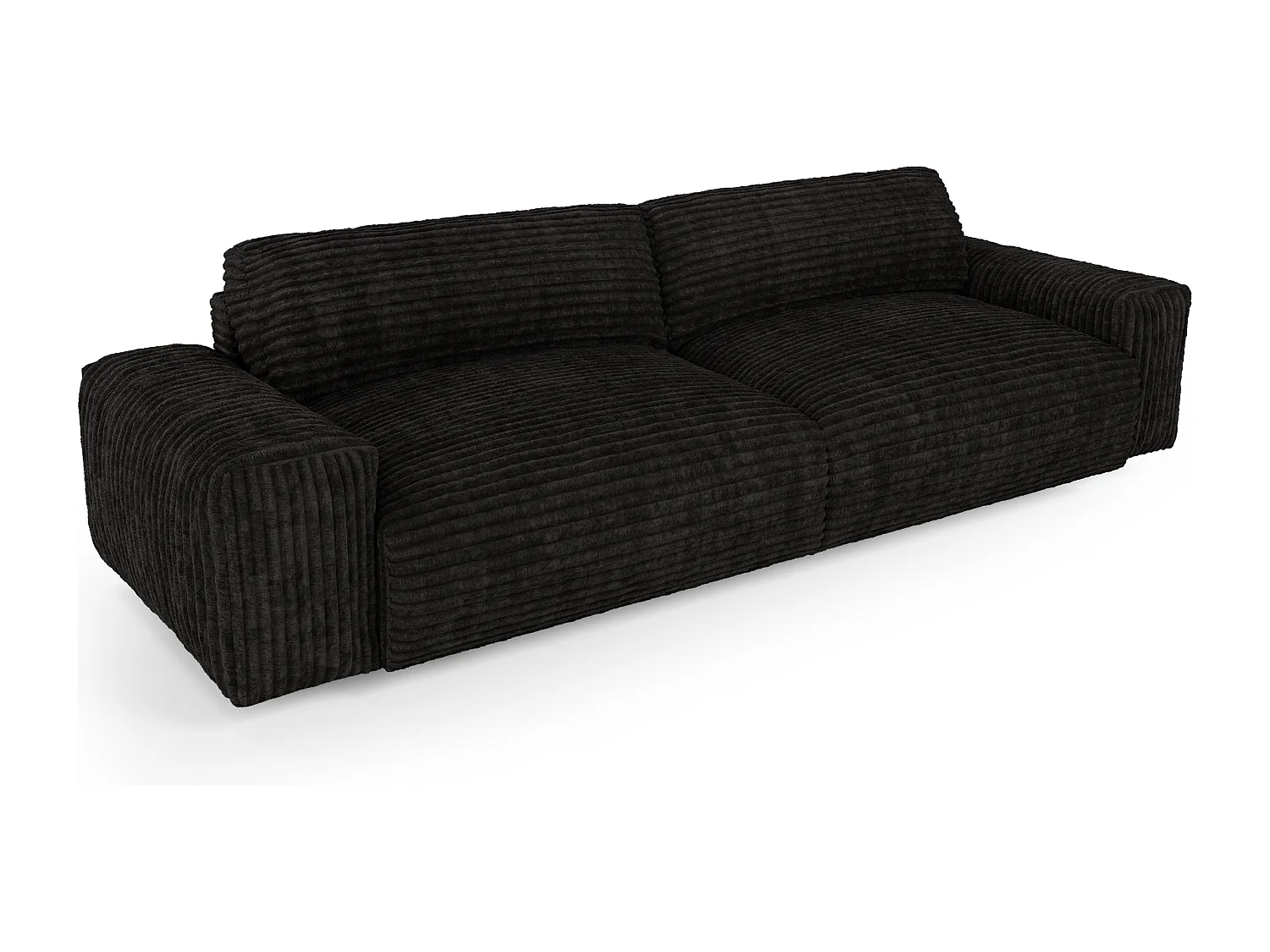 Canapé 4 places velours côtelé XXL noir 240cm BLISS