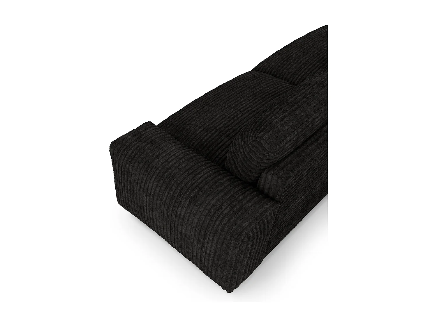 Canapé 4 places velours côtelé XXL noir 240cm BLISS