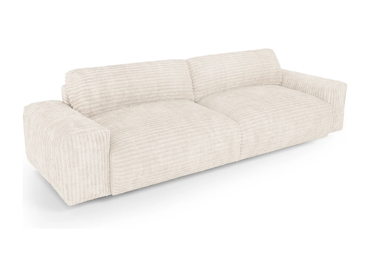 Canapé 4 places velours côtelé XXL crème 240cm BLISS