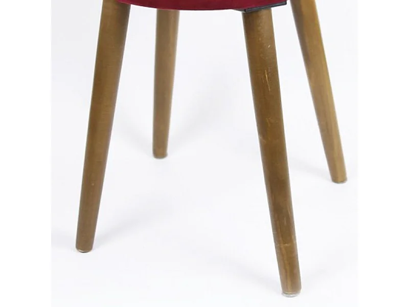 Tabouret velours rouge 49x36x36cm