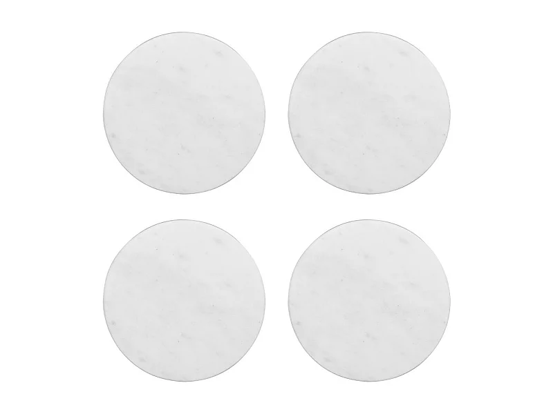 Coffret de 4 dessous de verre Marbre blanc 10 cm