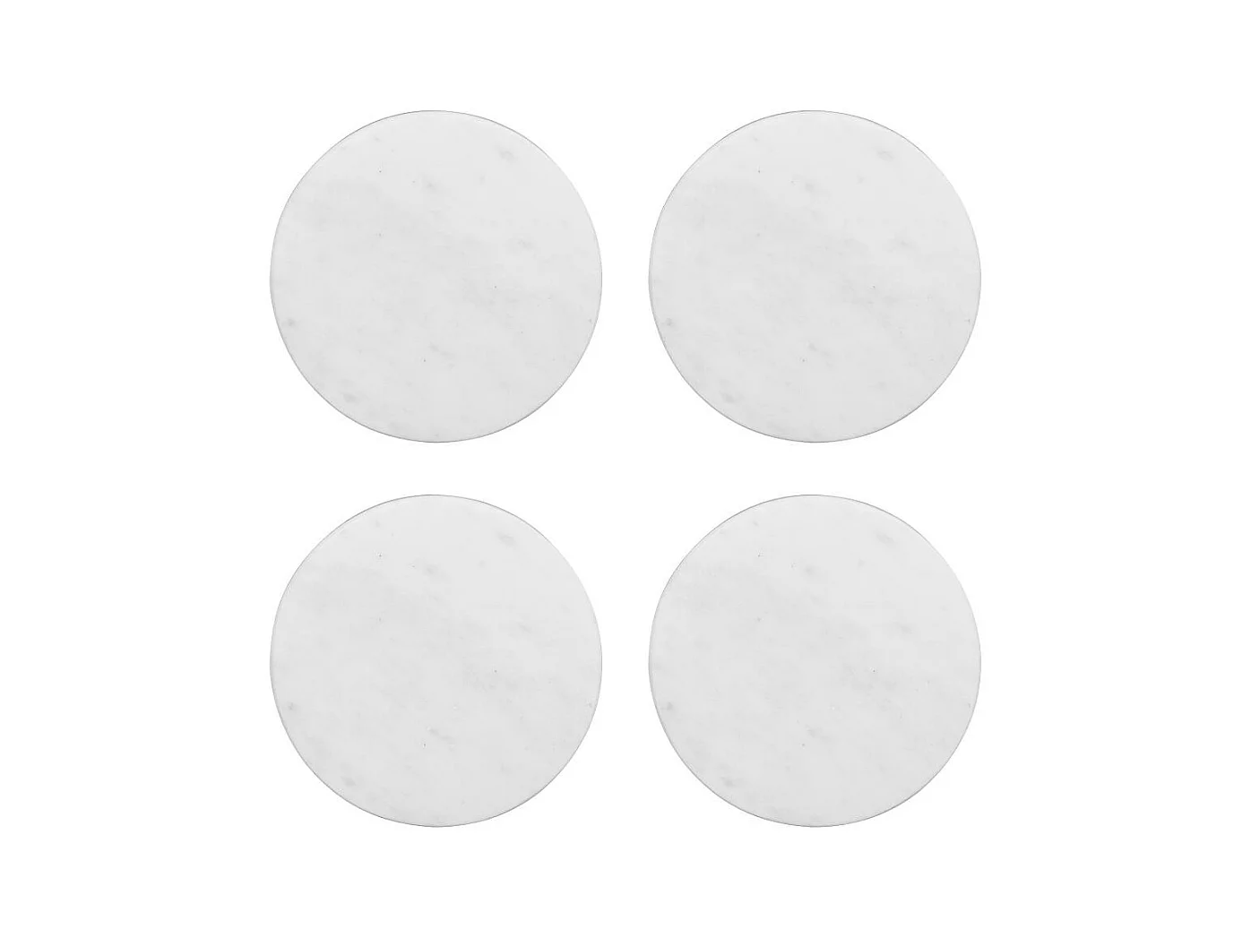 Coffret de 4 dessous de verre Marbre blanc 10 cm