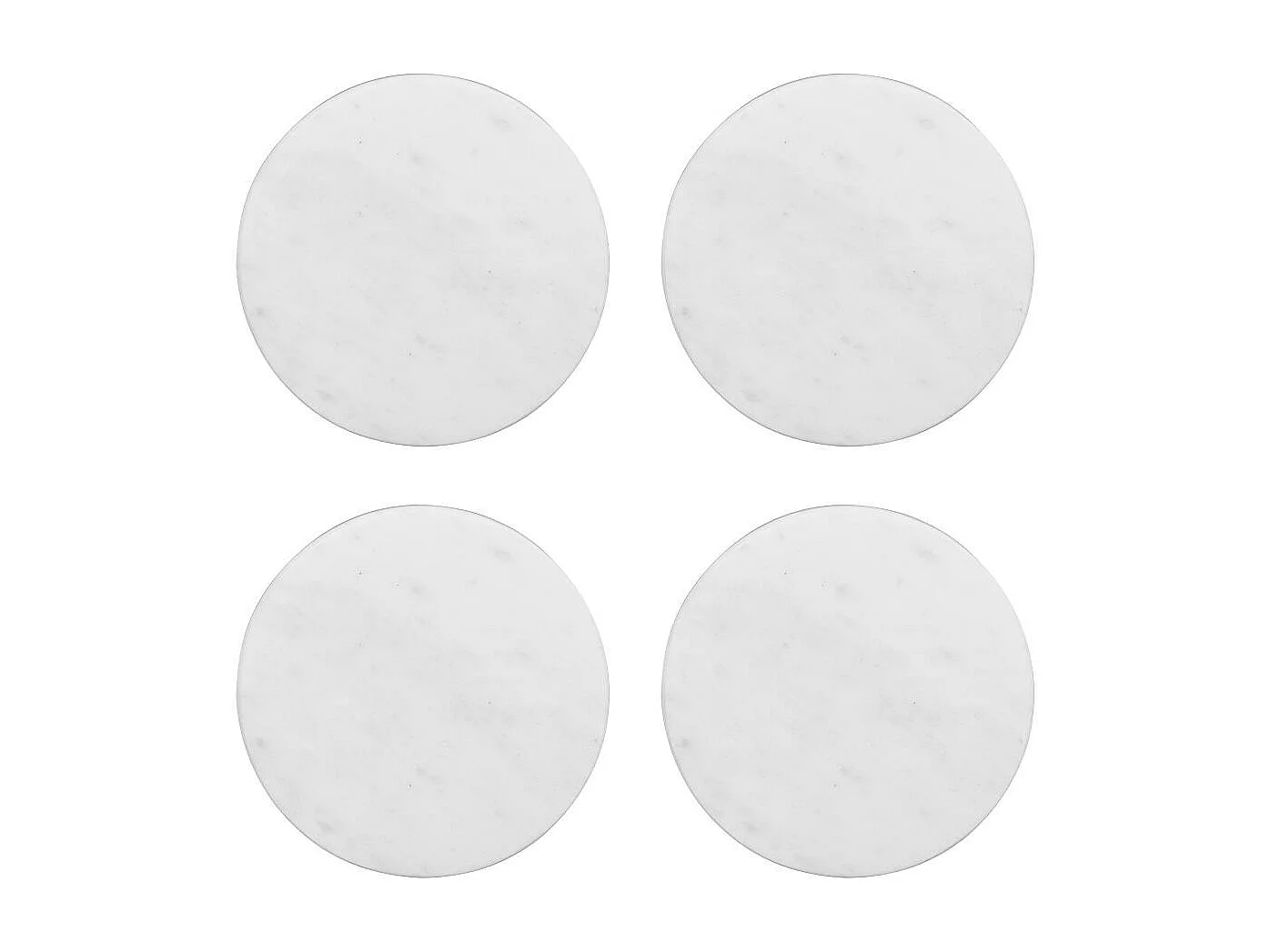 Coffret de 4 dessous de verre Marbre blanc 10 cm