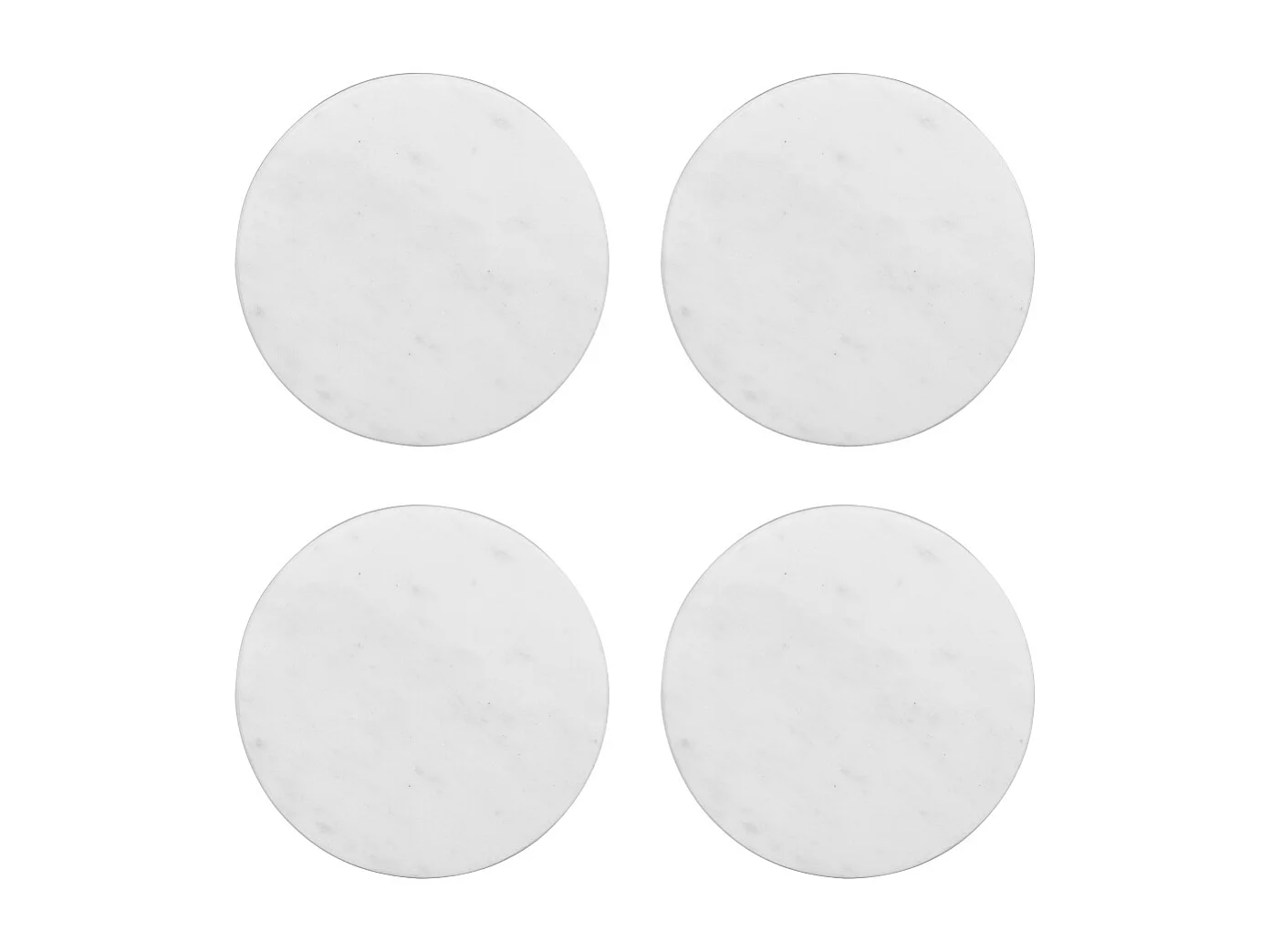 Coffret de 4 dessous de verre Marbre blanc 10 cm