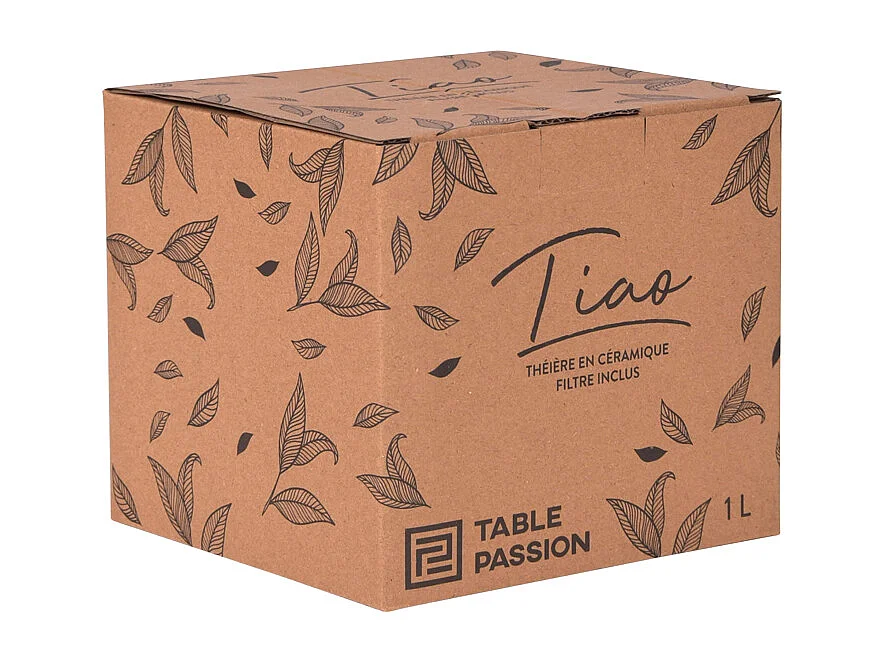 Théière avec filtre Tiao noir-marron 1L