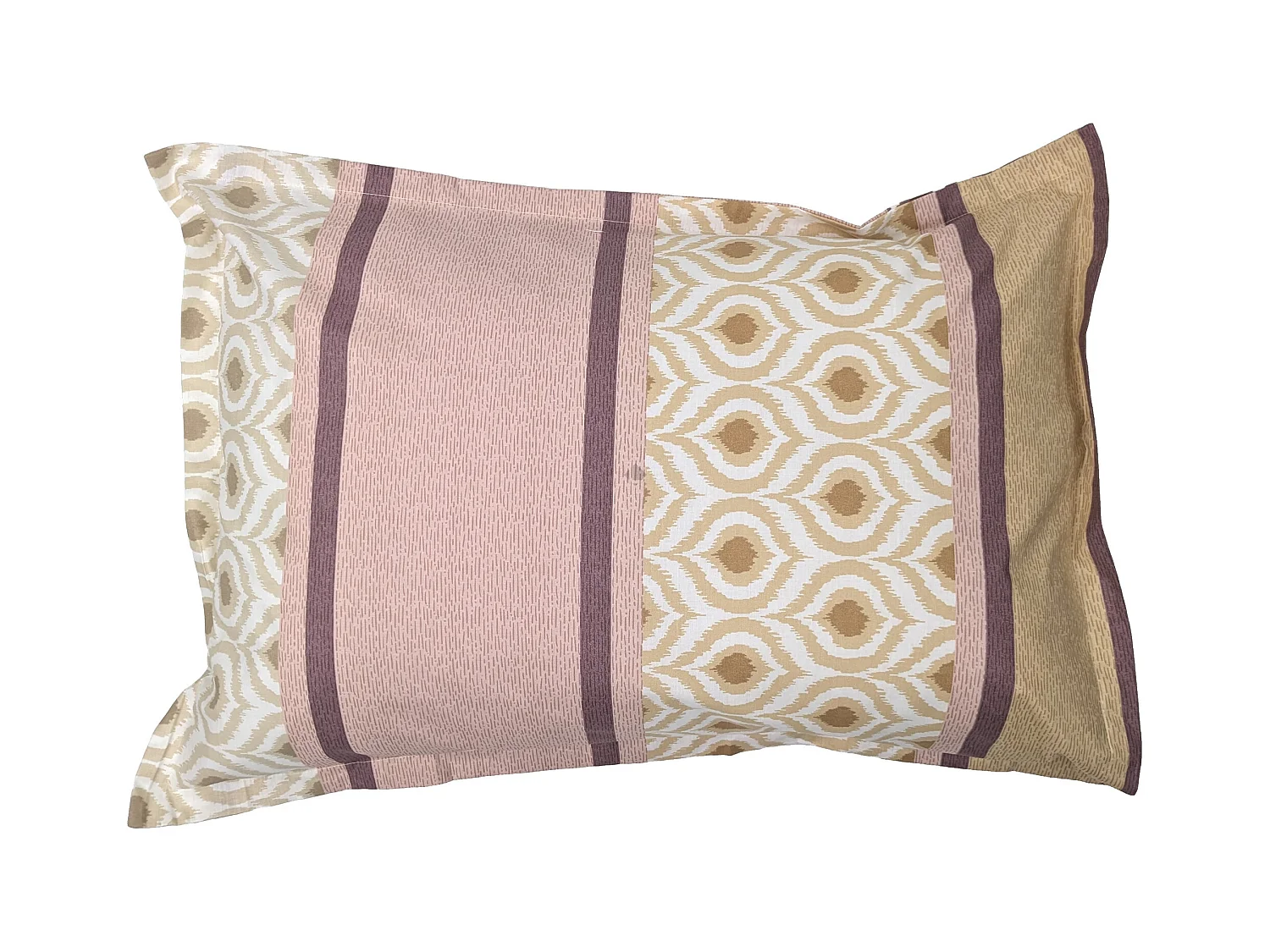 Taie d'oreiller 50x70 cm coton INOUK rose/beige