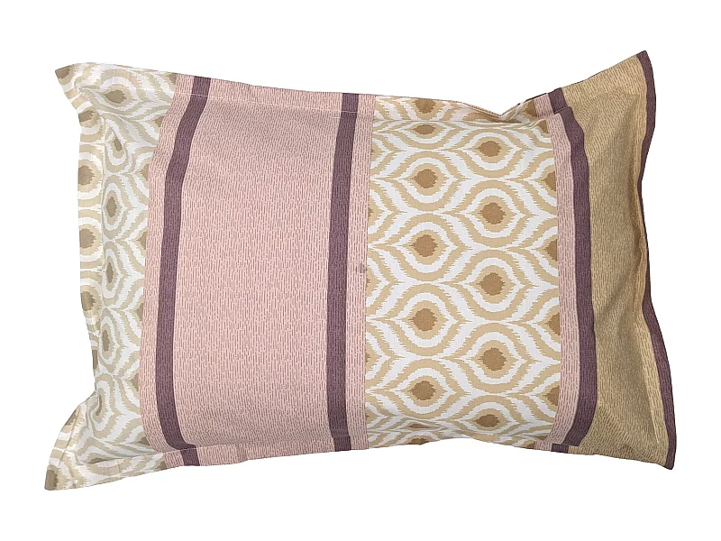 Taie d'oreiller 50x70 cm coton INOUK rose/beige