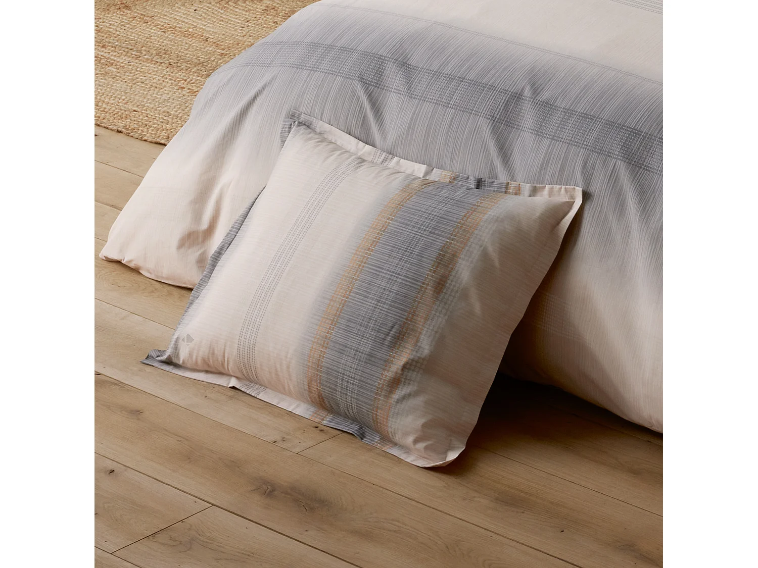 Taie d'oreiller 50x70 cm en 100% percale de coton ESTEBAN gris beige