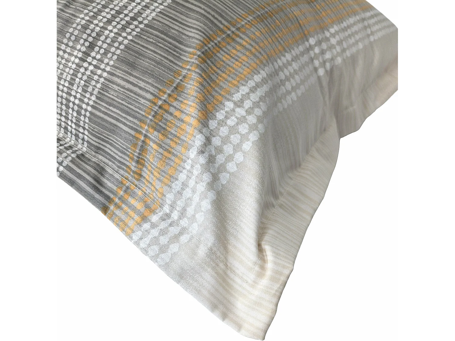 Taie d'oreiller 50x70 cm en 100% percale de coton ESTEBAN gris beige