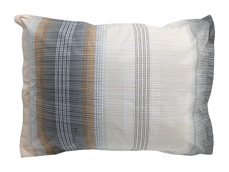 Taie d'oreiller 50x70 cm en 100% percale de coton ESTEBAN gris beige