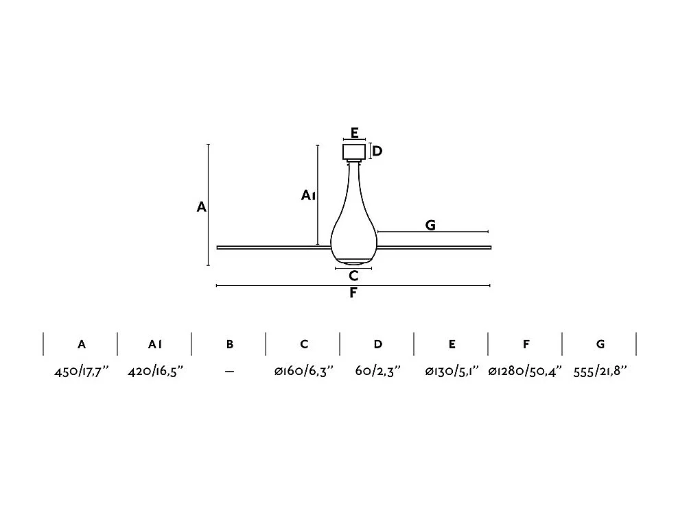 MINI ETERFAN M Ventilateur DC noir mat/bois