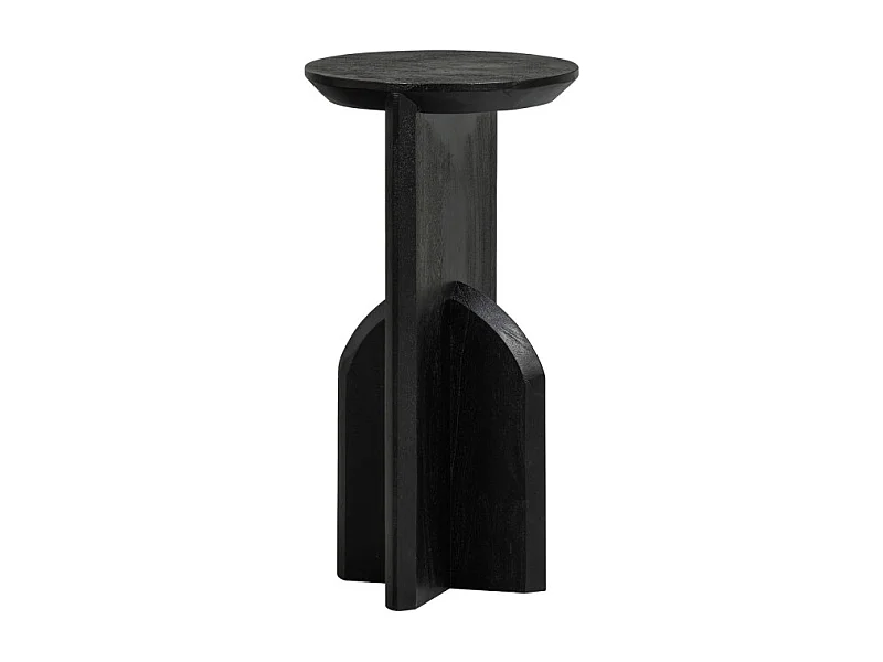 Kioni - Table d'appoint ronde en bois ø30cm - Noir