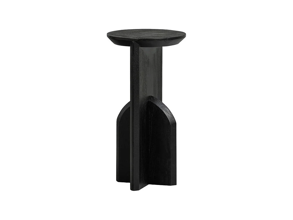Kioni - Table d'appoint ronde en bois ø30cm - Noir
