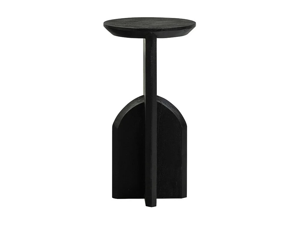 Kioni - Table d'appoint ronde en bois ø30cm - Noir