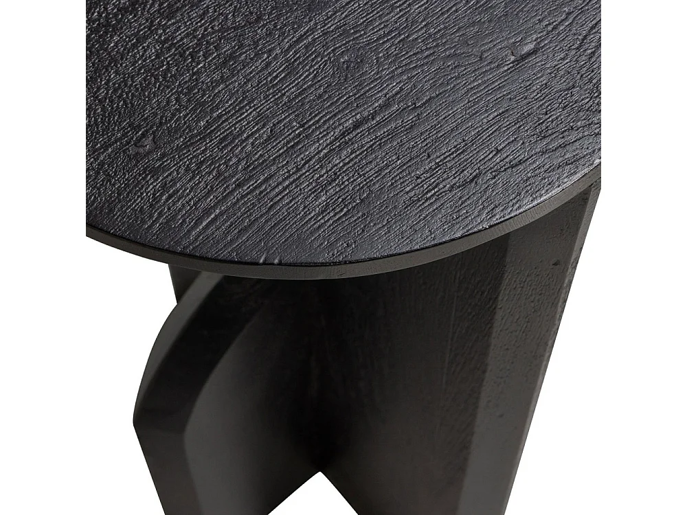 Kioni - Table d'appoint ronde en bois ø30cm - Noir