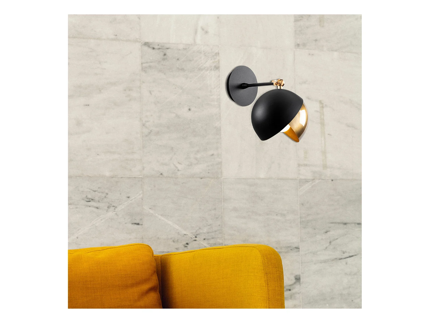 Applique murale noire et or en métal ROMY