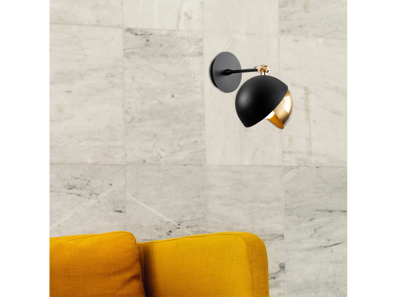 Applique murale noire et or en métal ROMY