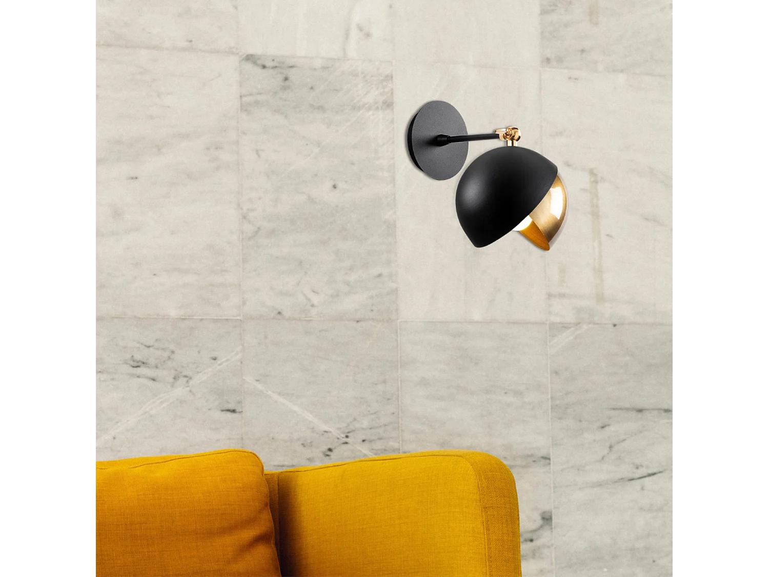 Applique murale noire et or en métal ROMY