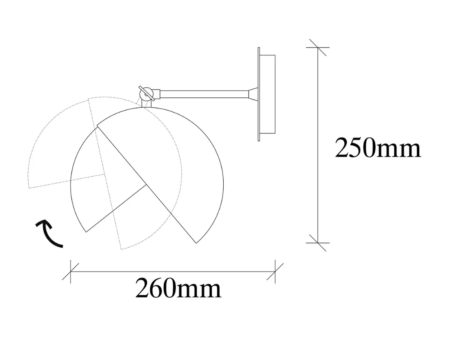 Applique murale noire et or en métal ROMY