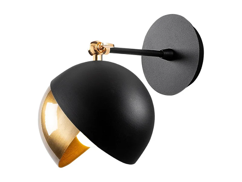 Applique nera e dorata in metallo ROMY - Design elegante sferico