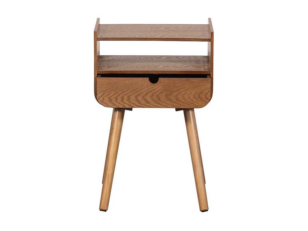 Nils - Table de chevet 1 tiroir 1 niche en bois - Bois foncé