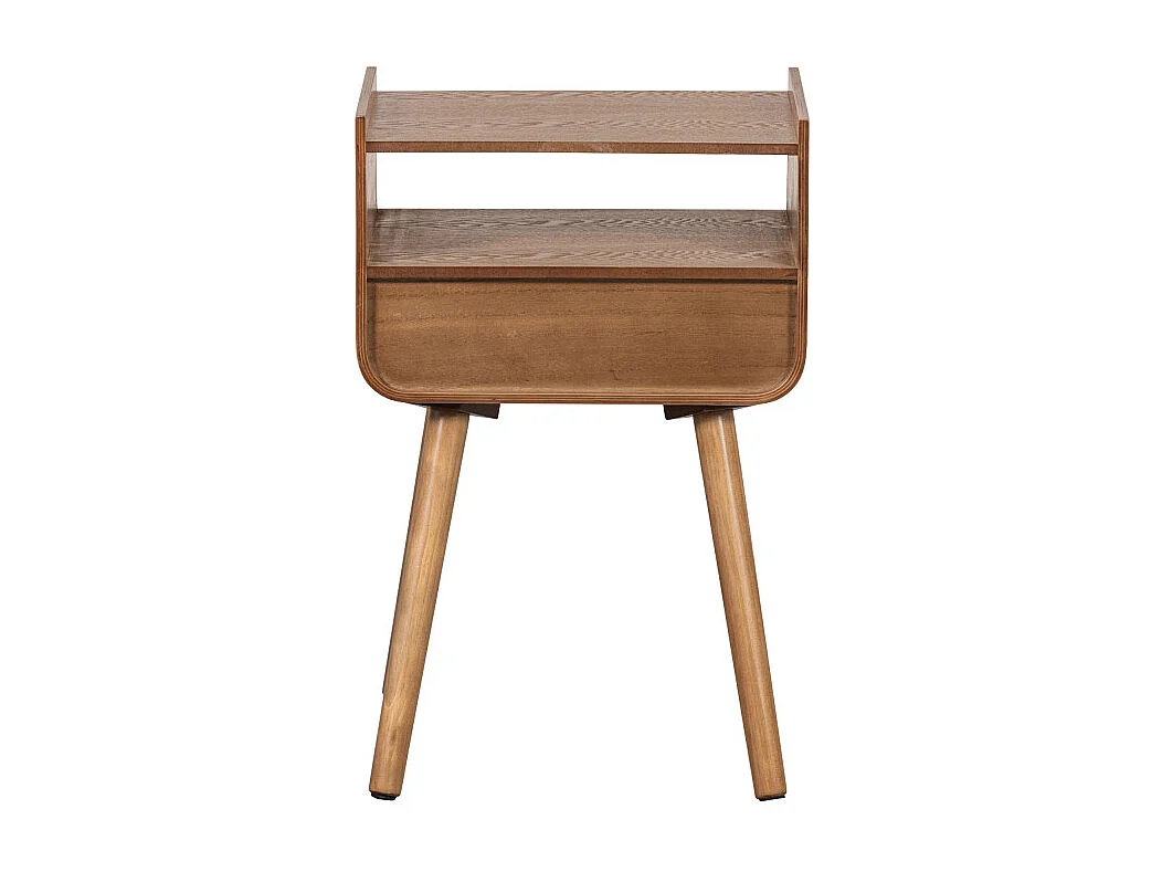 Nils - Table de chevet 1 tiroir 1 niche en bois - Bois foncé