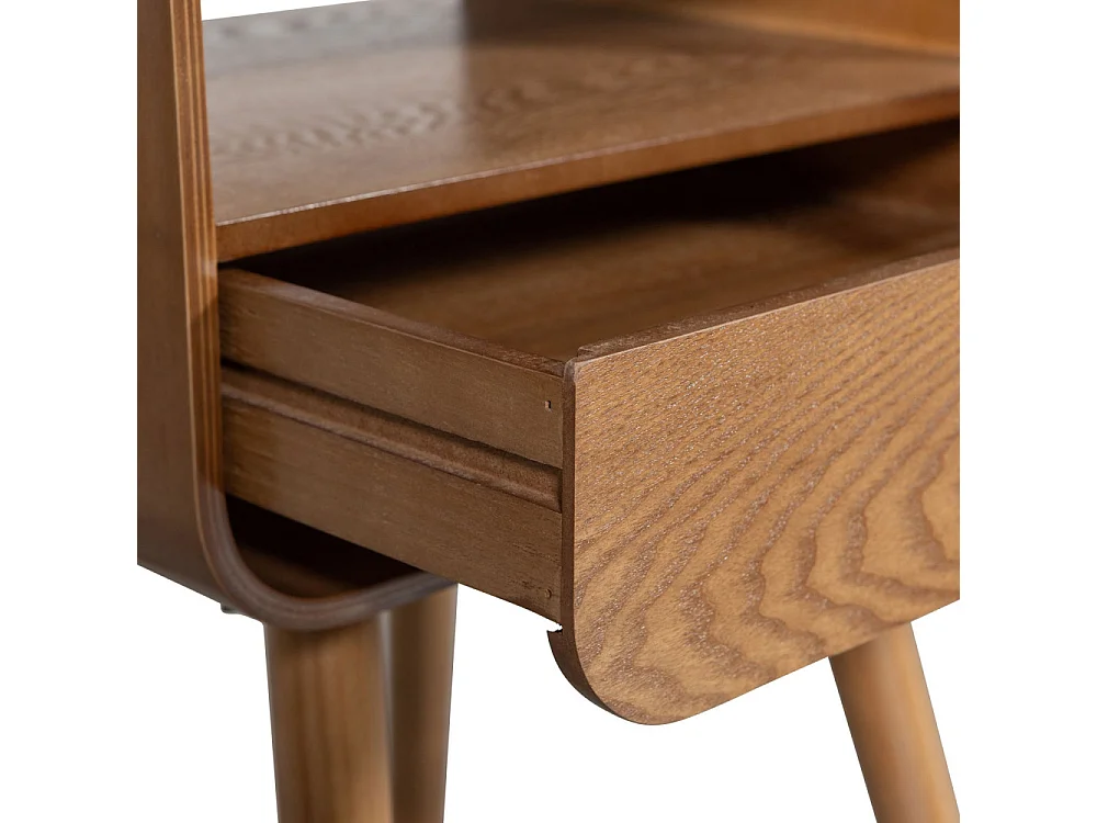 Nils - Table de chevet 1 tiroir 1 niche en bois - Bois foncé
