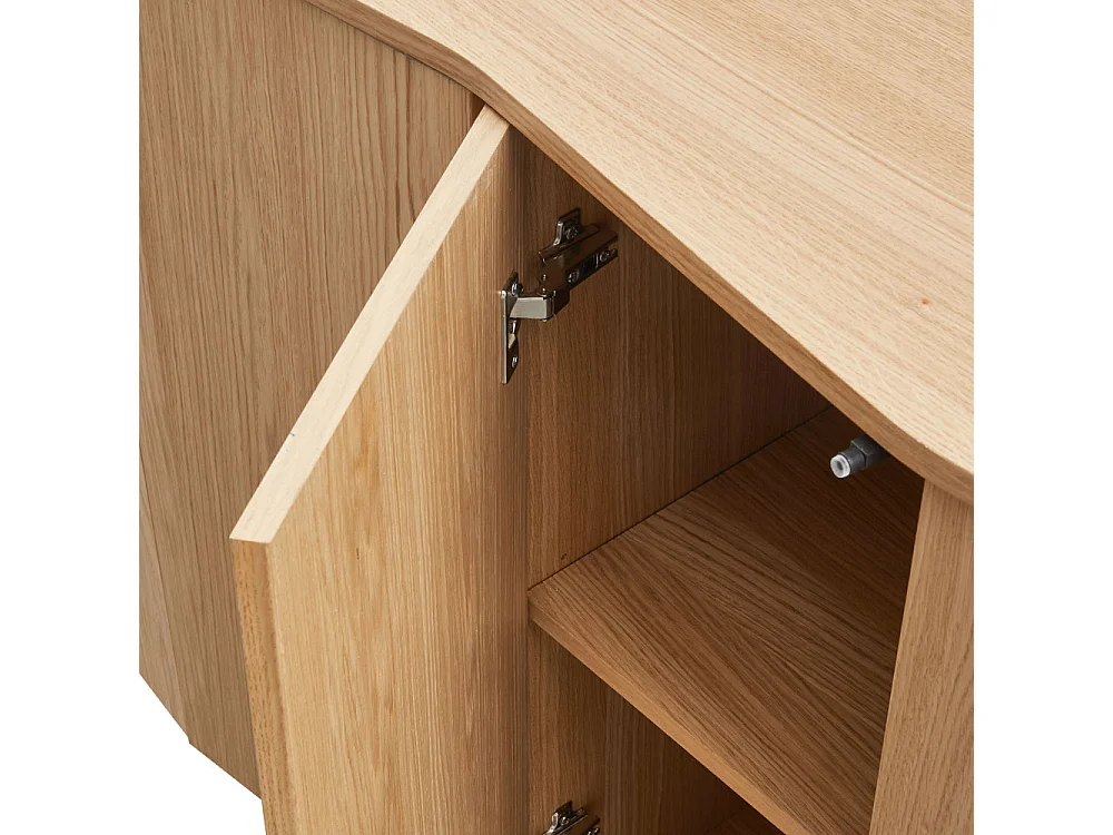 ZUMA - Buffet en bois plaqué chêne naturel L200