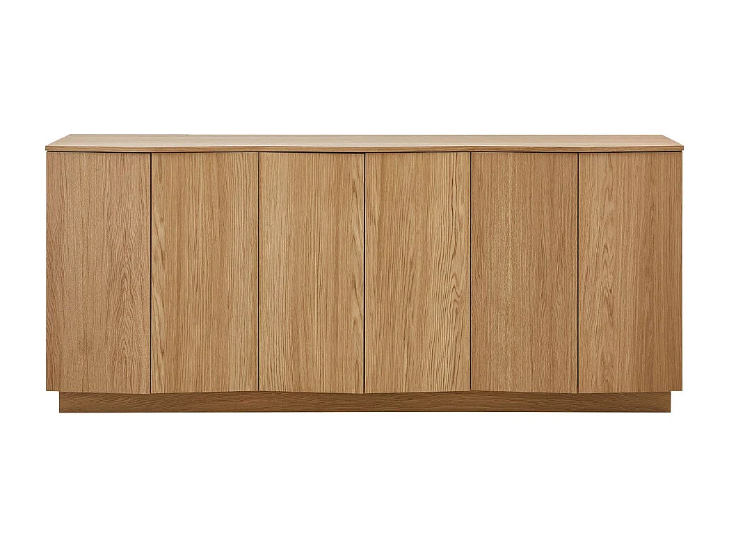 Zuma - Buffet 6 portes en bois L200cm - Bois clair