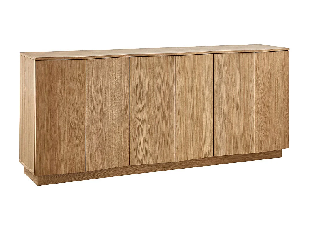 Zuma - Buffet 6 portes en bois L200cm - Bois clair
