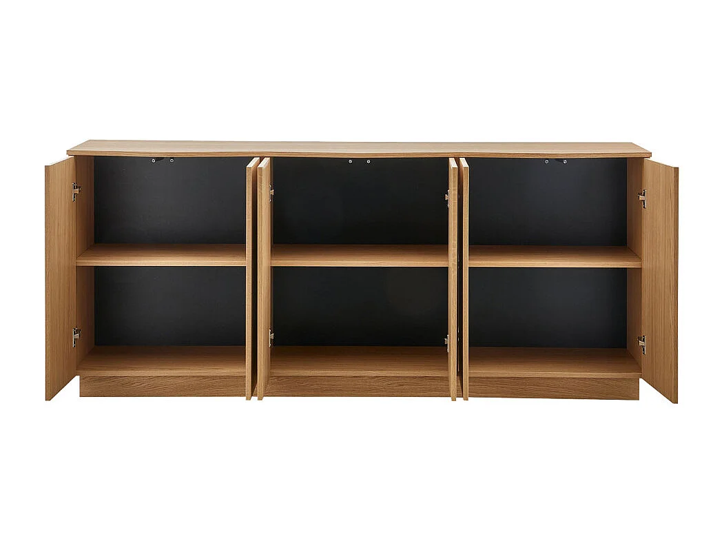 Zuma - Buffet 6 portes en bois L200cm - Bois clair