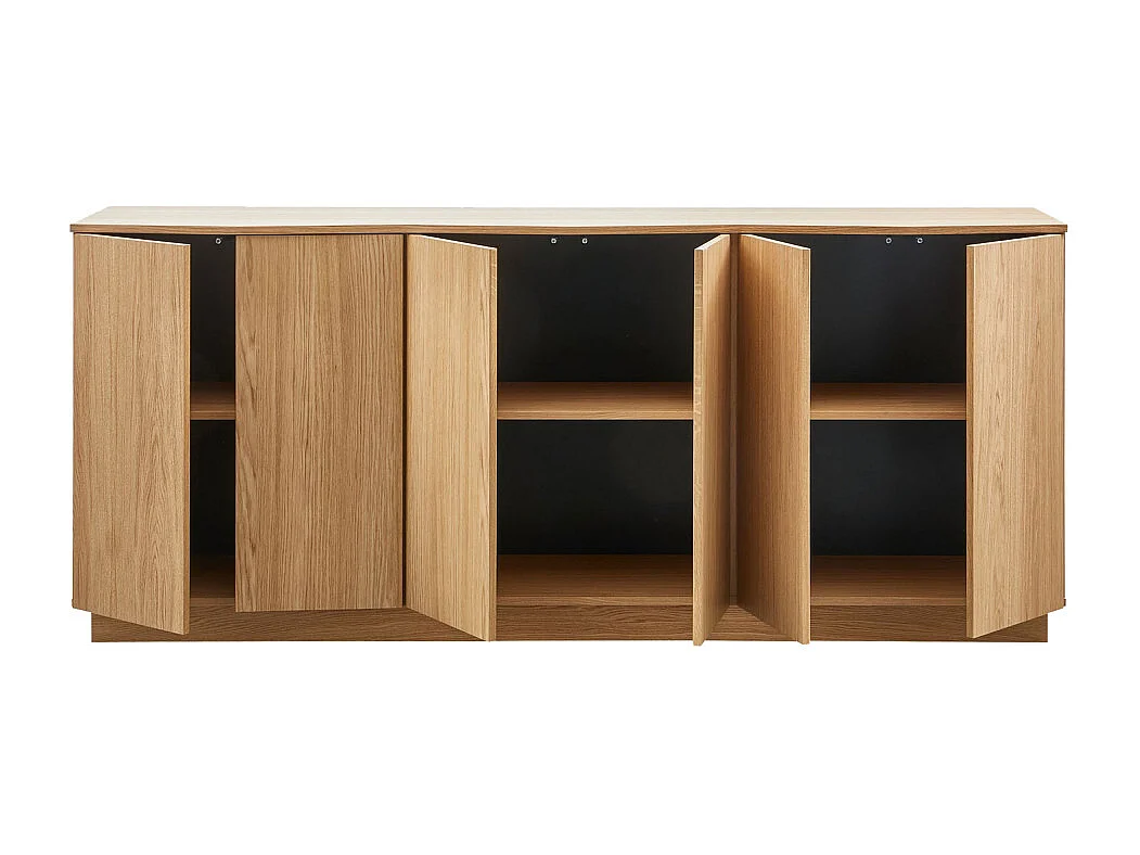 Zuma - Buffet 6 portes en bois L200cm - Bois clair