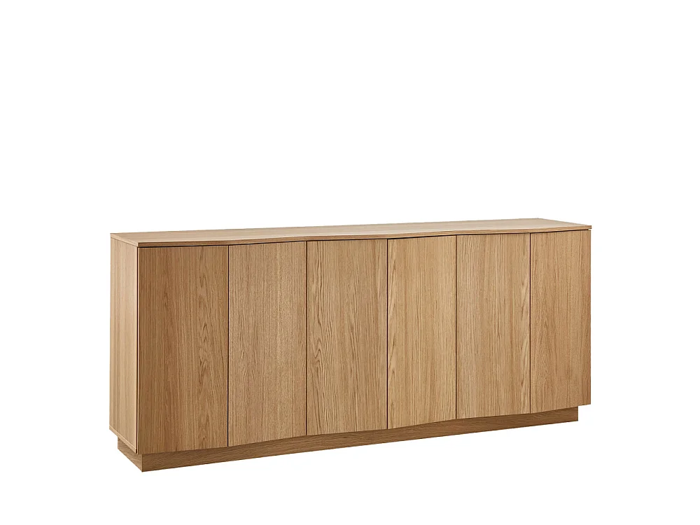 Zuma - Buffet 6 portes en bois L200cm - Bois clair