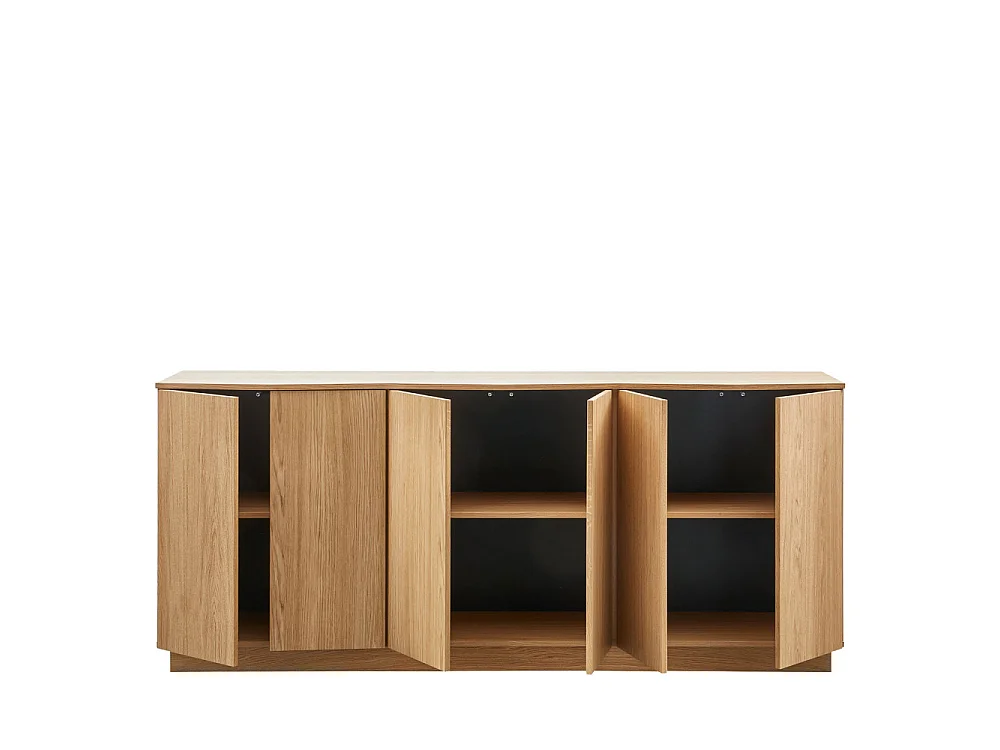 Zuma - Buffet 6 portes en bois L200cm - Bois clair