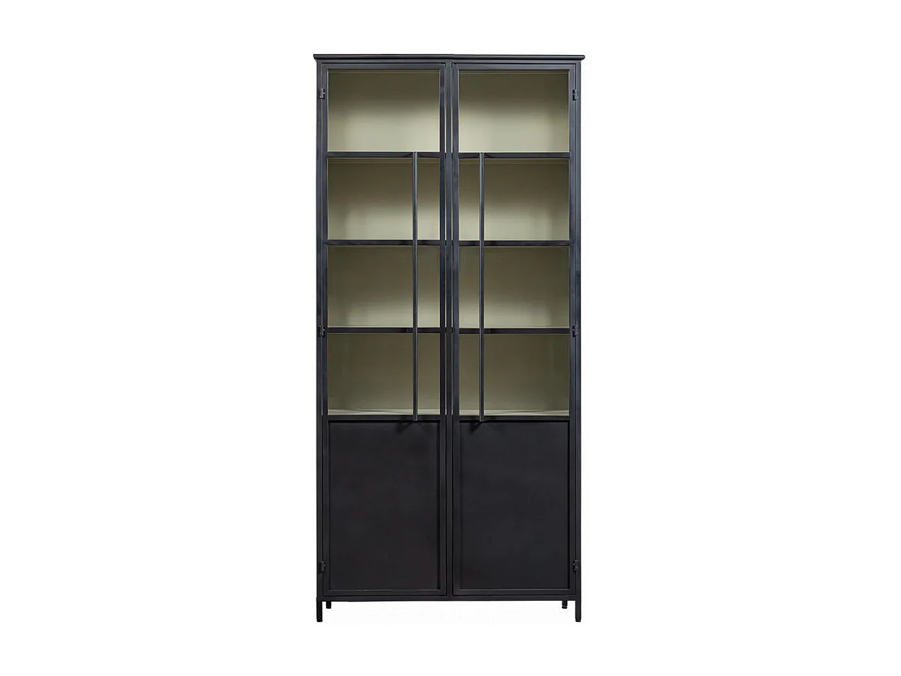 Exhibit XL - Vitrine 2 portes en métal H200cm - Noir