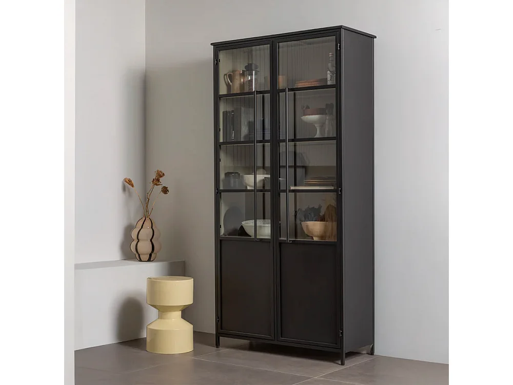 Exhibit XL - Vitrine 2 portes en métal H200cm - Noir