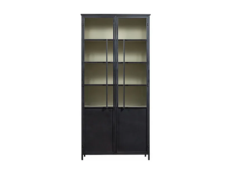 Exhibit XL - Vitrine 2 portes en métal H200cm - Noir