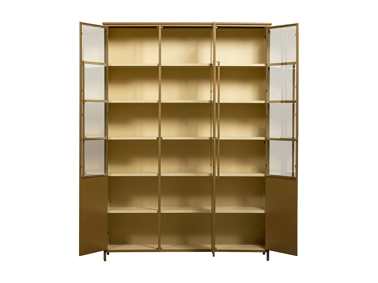 Exhibit XL - Vitrine 3 portes en métal H200cm - Jaune moutarde