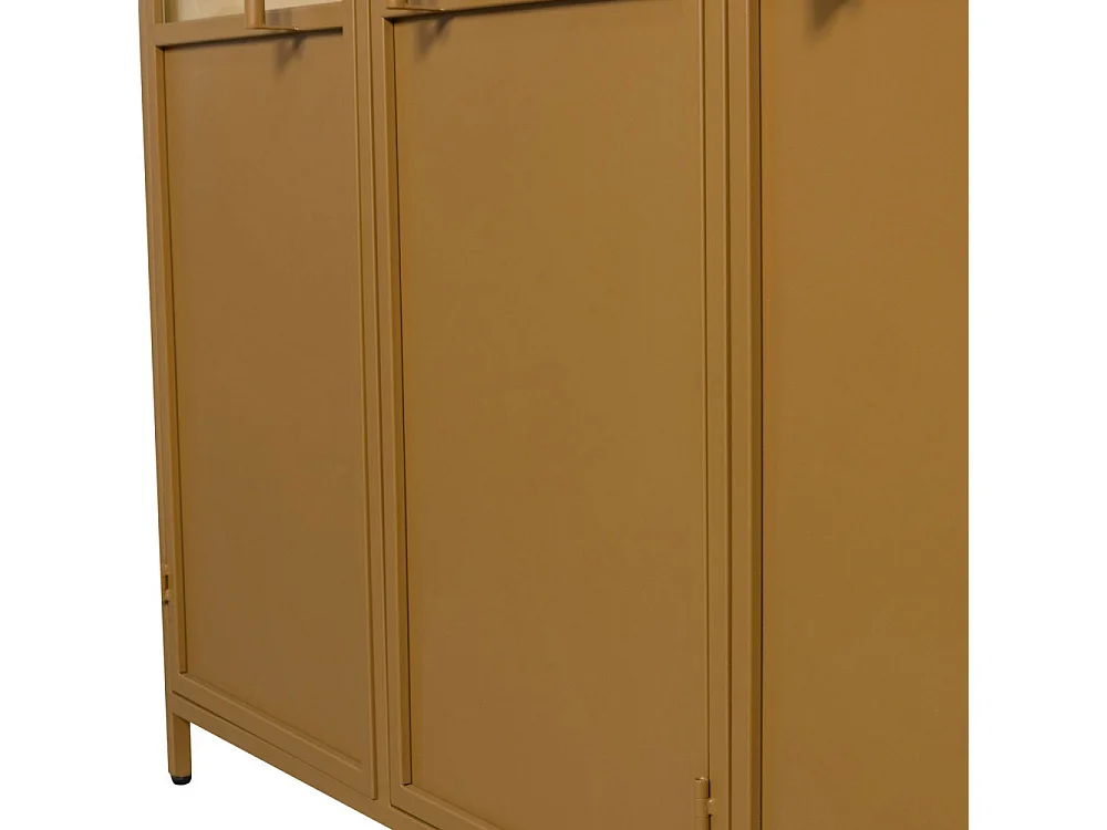Exhibit XL - Vitrine 3 portes en métal H200cm - Jaune moutarde