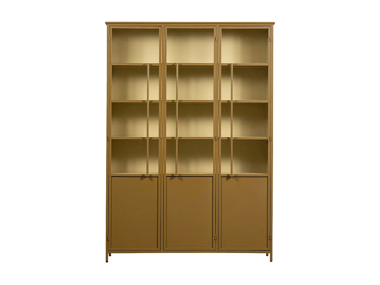 Exhibit XL - Vitrine 3 portes en métal H200cm - Jaune moutarde