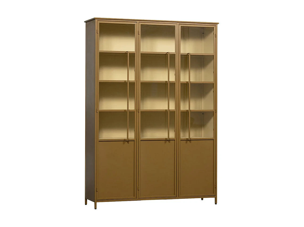 Exhibit XL - Vitrine 3 portes en métal H200cm - Jaune moutarde