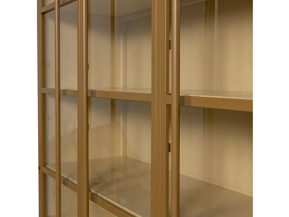 Exhibit XL - Vitrine 3 portes en métal H200cm - Jaune moutarde