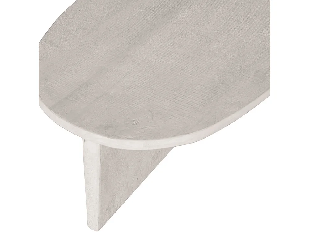 Seam - Table basse ovale en bois 110x60cm - Bois blanchi