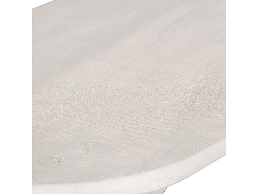 Seam - Table basse ovale en bois 110x60cm - Bois blanchi