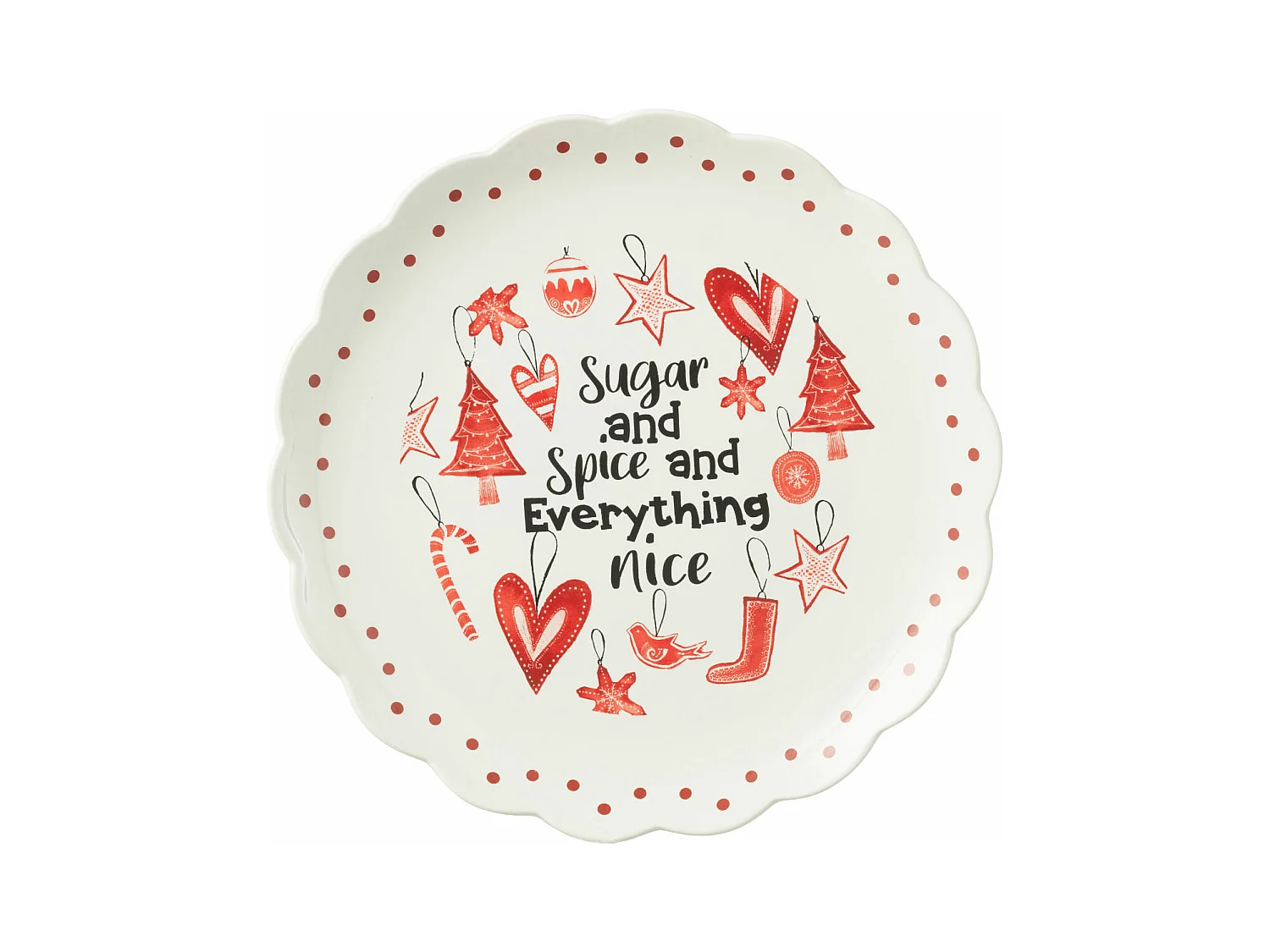 Assiette de Présentation de Noël "Bakery" 39cm Rouge